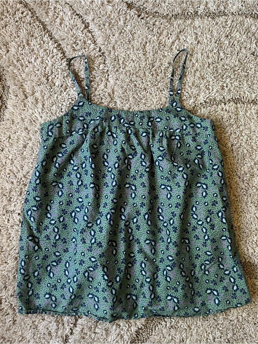 Vintage Old Navy green floral tank top size Medium